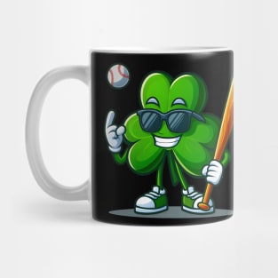 Shamrock Baseball Funny St Patricks Day Boys Kids Mug